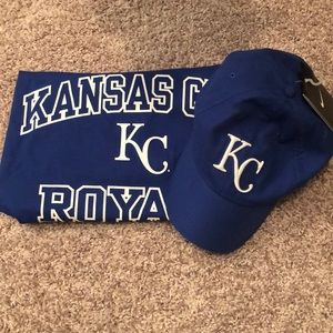 Kansas City Royals shirt and hat set NWT